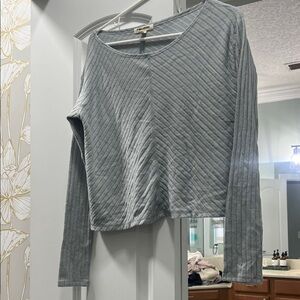 Billabong Gray Ribbed Long Sleeve Top